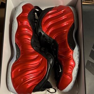 Nike Red and Black Foamposite Sneakers